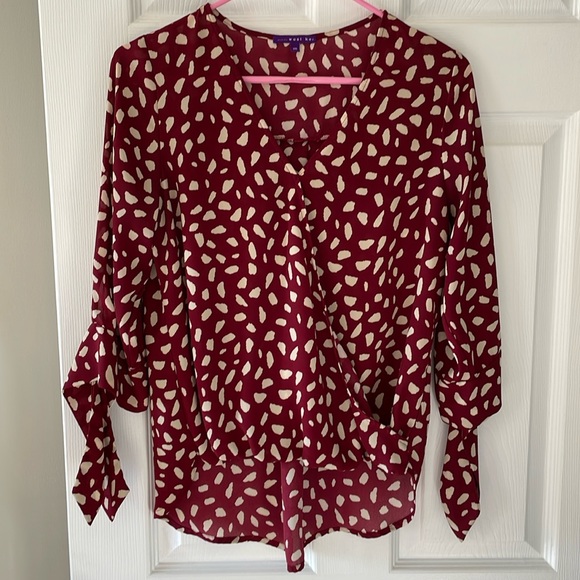 Wrap Front Pattern Blouse - Picture 2 of 7